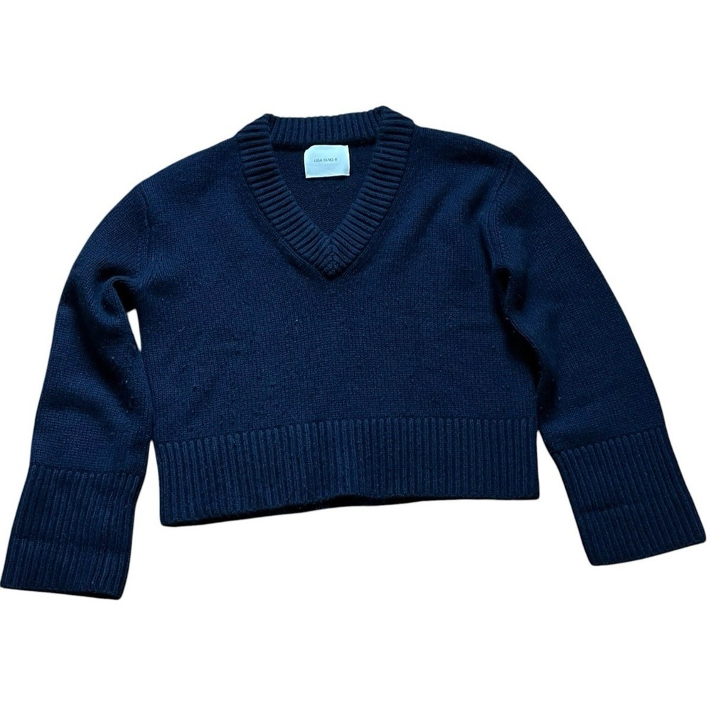 LISA YANG Cashmere The Aletta Sweater V-Neck Chunky Knit Oversized, Small/Medium